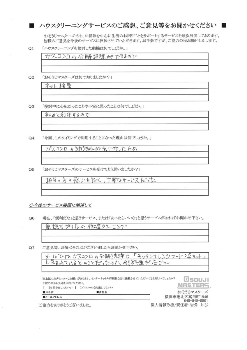 2026/05/04　キッチン・レンジフードクリーニング　東京都調布市